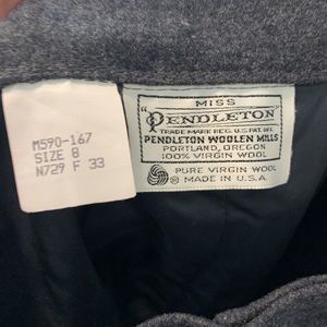 Vintage Miss Pendleton 8 Wool Midi Skirt Gray Straight Career